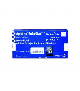 Apidra-Solostar 100 Iu/Ml Solostar /Optiset 5 Pcs 3 Ml (Ref)