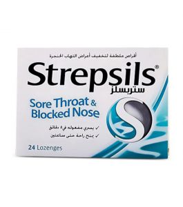 Strepsils Lozenges Sore Throat & Blocked Nose Menthol 24 Pcs