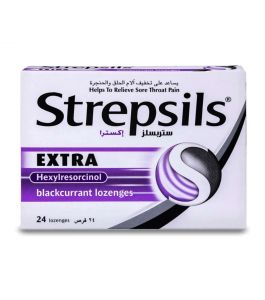 Strepsils Extra Blackcurrant Lozenges 24 Pcs