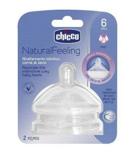 CHICCO TEAT NATURAL FEELING 6MPlus FAST 2PCS