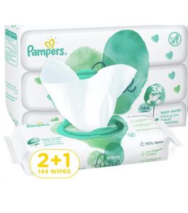 Pampers Pure Aqua Wipes 144 Wipes