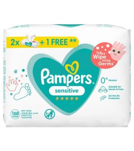 Pampers Baby Wipes Sensitive 2Plus1 Free