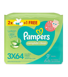 Pampers Baby Wipes Complete Clean 2Plus1 Free