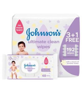 Johnson Baby Wipes Ultimate Clean (3Plus1) 192 Wipes