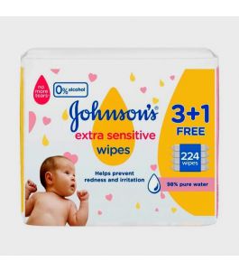 Johnson Baby Wipes Extra Sensitive 3Plus1 Free