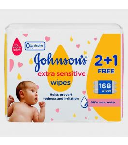 Johnson Baby Wipes Extra Sensitive 2Plus1 Free
