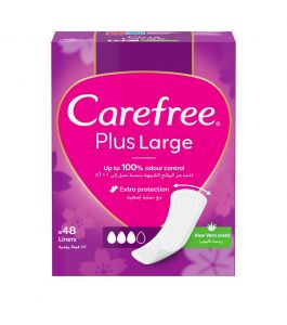 Carefree Pantiliner Plus 48 5 Large With Aloe