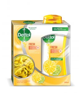 Dettol Shower Gel Fresh 250 Ml With Loofah