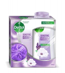 Dettol Shower Gel Sensitive 250 Ml With Loofah