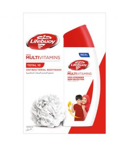 Lifebuoy Body Wash Total 300 Ml Plus Puff