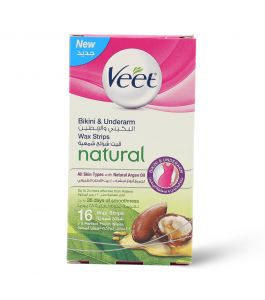 Veet Natural Cws Bikini With Argan Oil 16 Pcs