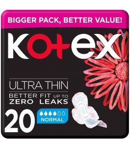 Kotex Ultra Thin Pads  Normal Size Sanitary Pads with Wings  20 Sanitary Pads