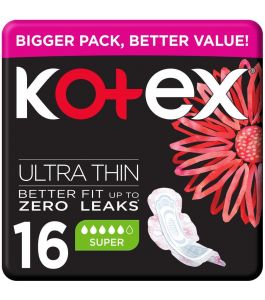 Kotex ultra thin pads super wings 16pads