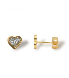 STUDEX EARSTD S3564 SEN GP 6X6MM(GLITTER CLEAR)HEART (18)