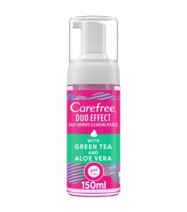 Carefree Daily Intimate Cleansing Mousse 150ml Green Tea and Aloe Vera