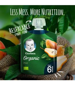 GERBER POUCH ORGANIC PEAR 90GM