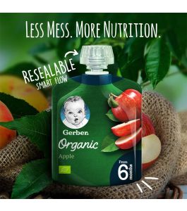 GERBER POUCH ORGANIC APPLE 90GM