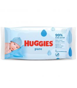 Huggies Pure Baby Wipes 99% Pure Water Wipes 1 Pack x 56 Wipes