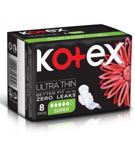 Kotex ultra thin pads super wings 8pads
