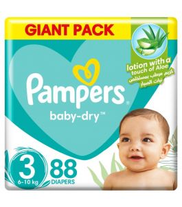 Pampers Size (3) Medium 4 9 6 10 Kg Mega Pack 88 Diapers