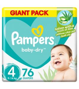 Pampers Size (4) Large 7 14 9 14 Kg Mega Pack 76 Diapers