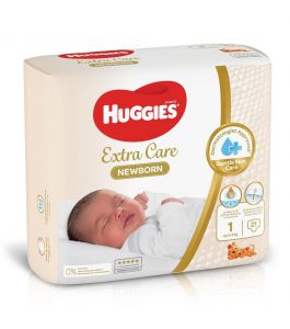 Huggies Extra Care Newborn Size 1 Up to 5 kg Carry Pack 21 Diapers
