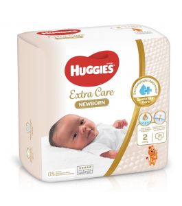 Huggies Extra Care Newborn Size 2 4  6 kg Carry Pack 21 Diapers