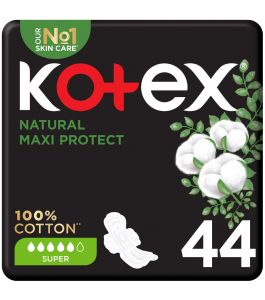 Kotex Natural Maxi Protect Thick Pads  100% Cotton Pad  Super Size with Wings  44 Sanitary Pads