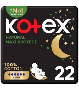 KOTEX PADS COTTON NIGHT 22 PADS MAXI THICK