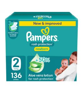 Pampers Size 2 Newborn Jumbo Box 136 Diapers