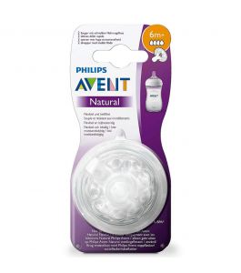 Philips Avent NATURAL 2.0 FEEDING TEATS 6 M X2