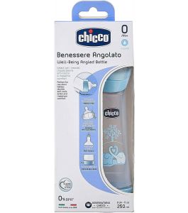CHICCO BOTTLE WB ANGLED PP BOY 250ML NORMAL SIL