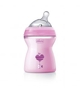 CHICCO NATURALFEELING FBOTTLE 2MPlus 250ML PINK COL