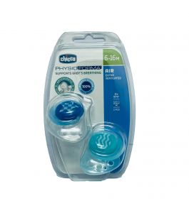 CHICCO SOOTHER PH.AIR BLUE  SIL 6 16M 2PCS B