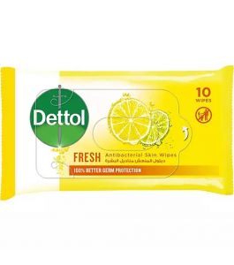 Dettol Antiseptic Wet Wipes Refreshes Skin 10 Pcs