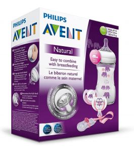 Philips Avent NATURAL FEEDING BOTTLE PURPLE SET